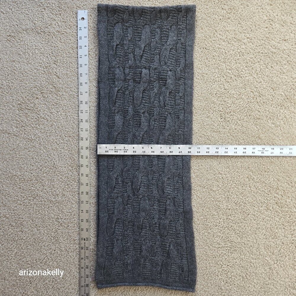 Nordstrom Cashmere Cable Knit Scarf Grey - Picture 2 of 9